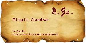 Mityin Zsombor névjegykártya